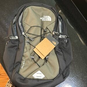 NWT The North Face Black and Green Backpack